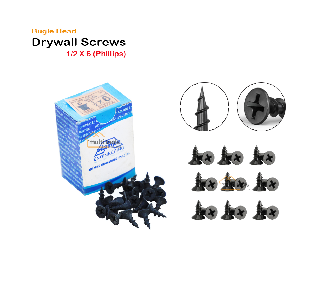 Bugle Head Drywall Screws 1/2 X 6 (Phillips)